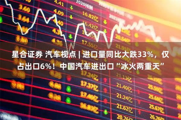 星合证券 汽车视点 | 进口量同比大跌33%，仅占出口6%！中国汽车进出口“冰火两重天”
